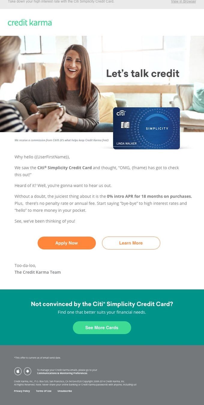 Citi Simplicity email 2
