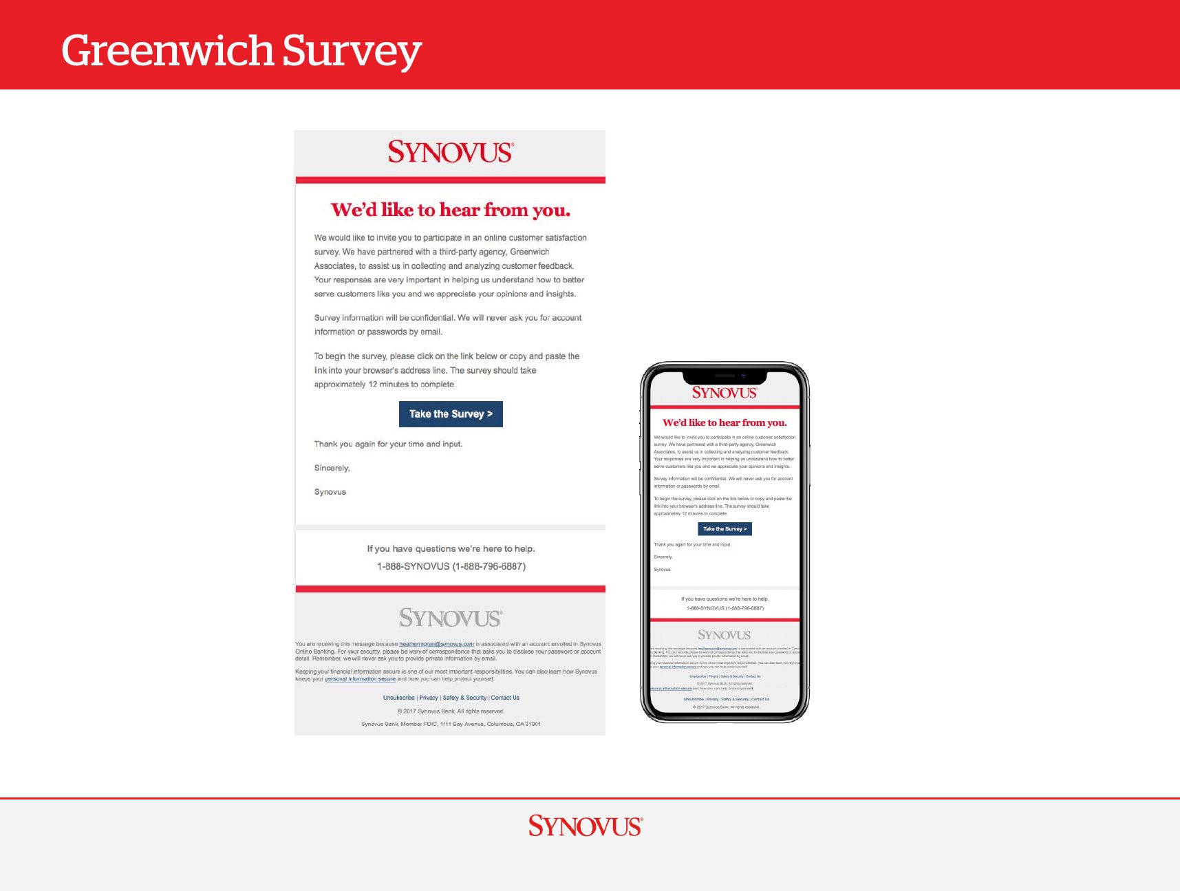 Greenwich Survey email